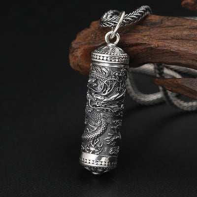 Dije Buda Plata 925 Patrón Dragón Tenglong - Colgante Espiritual Artesanal