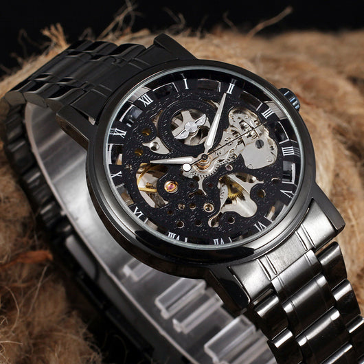 Reloj Mecánico Winner con Esfera Transparente y Correa de Acero - Image 12