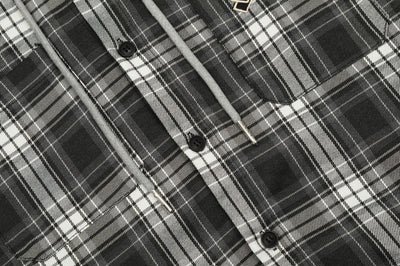 Camisa Cuadriculada con Capucha de Manga Corta para Hombre - Image 11