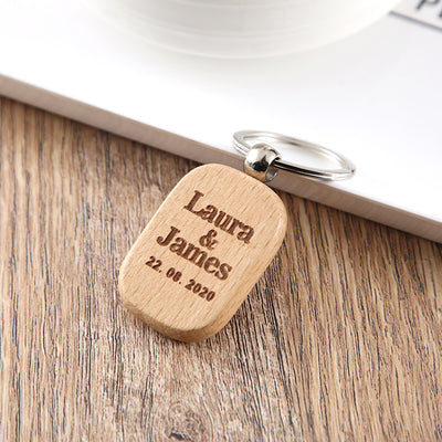 Llavero Personalizado de Madera con Grabado de Nombre