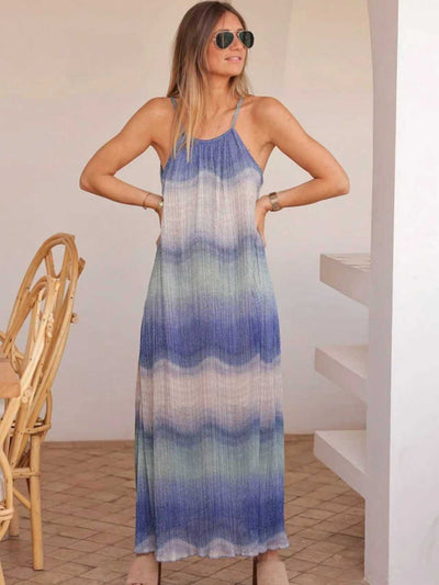 Vestido Bohemio Strapless Degradado Tie-Dye para Playa y Vacaciones - Image 14