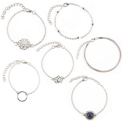 Juego de 6 Pulseras de Piedra con Hojas de Loto - Diseño Trendy Europa y Estados Unidos - Image 6