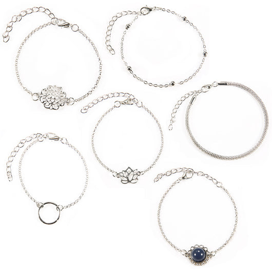 Juego de 6 Pulseras de Piedra con Hojas de Loto - Diseño Trendy Europa y Estados Unidos - Image 6