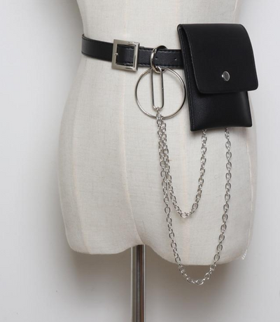 Cinturón Decorativo con Cadena Desmontable y Bolsillo Mini - Estilo Versátil PU - Image 3