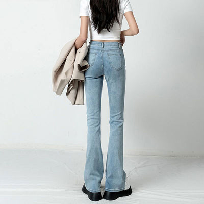 Jeans Skinny de Cintura Alta Ajustados en Tonos Claros para Mujer - Image 4