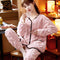 Pijama Cardigan Mujer Térmico Floral Suave - Conjunto Casa Acolchado