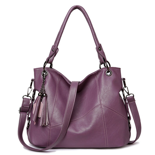 Bolso Bandolera de Cuero PU con Detalles de Costura y Borlas para Mujer - Image 3