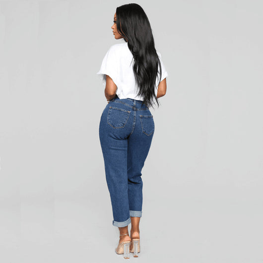 Pantalones Jeans Cintura Alta Rectos Sueltos para Mujer - Image 10