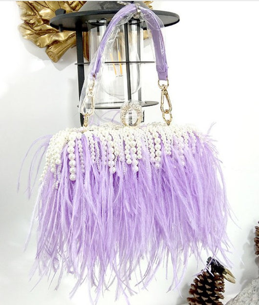 Bolso de Noche Estilo Occidental con Plumas y Borlas - Clutch Elegante para Eventos - Image 12