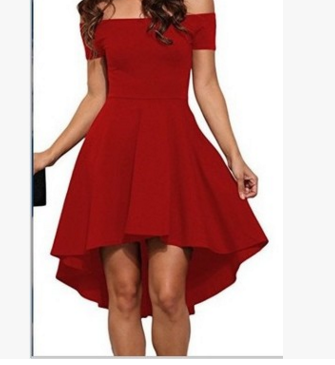 Vestido Asimétrico con Falda Volante y Manga Corta - Image 8