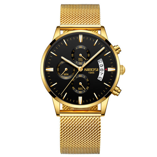Reloj Cronógrafo Deportivo de Acero Inoxidable Dorado para Hombre - Image 5