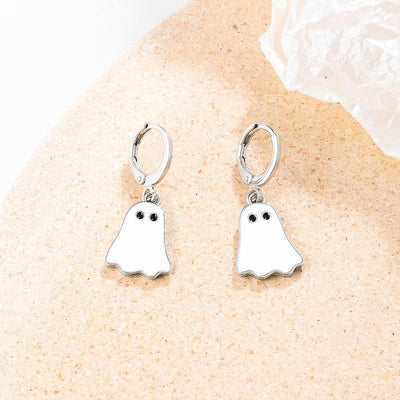 Aretes de Aro con Fantasma Dorado para Halloween - Image 3