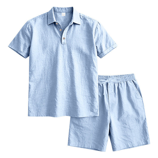Conjunto de Shorts y Camiseta de Lino para Hombre - Ajuste Relajado - Image 38