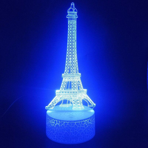 Lámpara de Mesa Torre Eiffel 3D con 7 Colores Ajustables