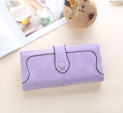 Billetera Larga para Mujer con Costura Retro y Acabado Desgastado - Image 9
