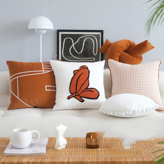 Cojín Decorativo Cuadros Nórdico Minimalista Lujo Sofá