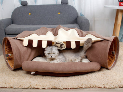 Túnel Interactivo Plegable para Gatos, Hurones y Conejos
