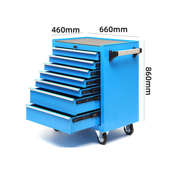 Gabinete Móvil de Herramientas Industrial 7 Cajones - Carrito de Almacenamiento Pesado para Taller