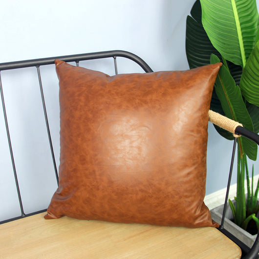 Funda de Almohada de Cuero PU Geométrica Lujo Nórdico - Image 5