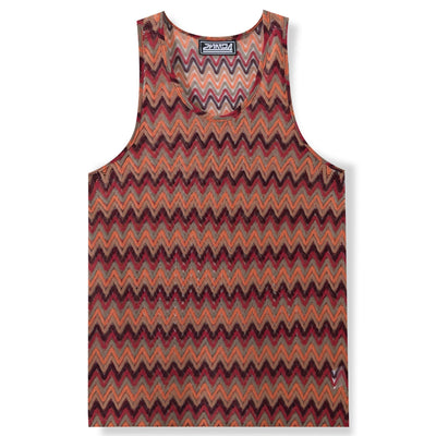 Chaleco Casual Retro para Hombre con Rayas de Contraste en Colores Degradados - Image 4