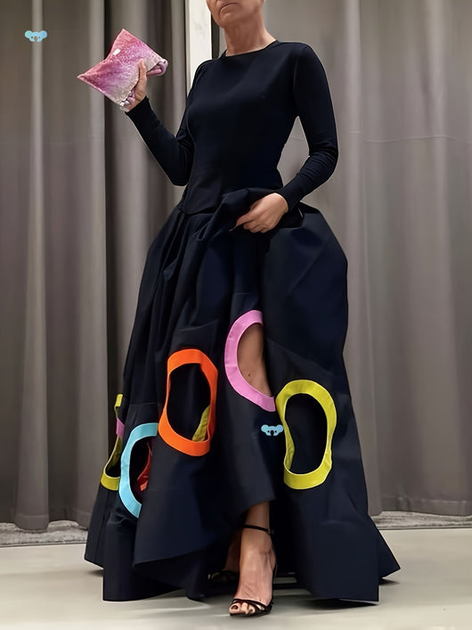Vestido Largo Elegante para Mujer con Mangas Largas y Escote Redondo - Image 15