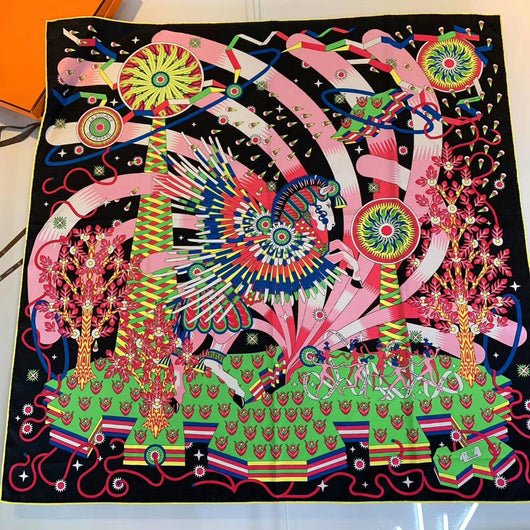 Pañoleta de Seda Estampada Tejida Hecha a Mano - Image 61