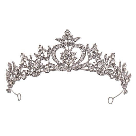 Corona de Novia Estilo Barroco con Perlas y Pedrería de Aleación - Image 13
