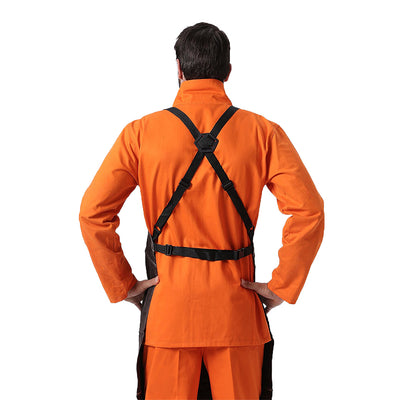 Delantal de Pecho de Cuero Marrón para Soldadura - Resistente al Calor e Impactos - Image 5