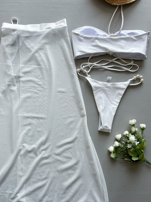 Traje de Baño Entallado con Cuello Halter y Abertura Lateral - Image 32