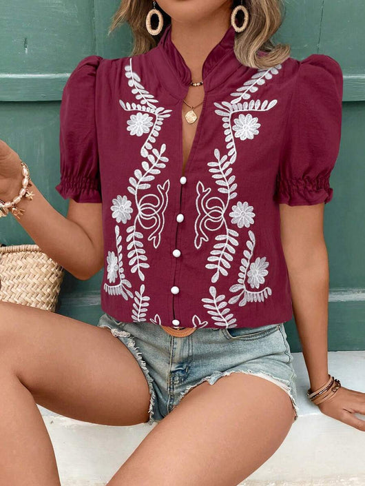 Cardigan de Algodón con Bordado y Mangas Abullonadas - Image 20