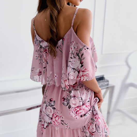 Vestido de Verano con Flores y Volantes - Diseño Hombros Descubiertos - Image 5