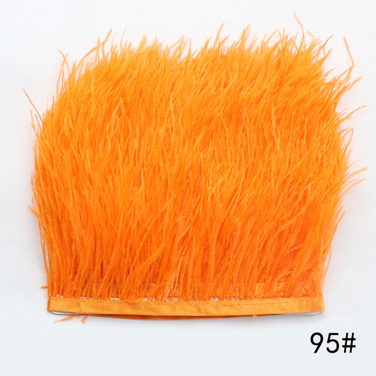 Cinturón Tejido de Color Sólido con Encaje de Plumas de Avestruz - Image 43