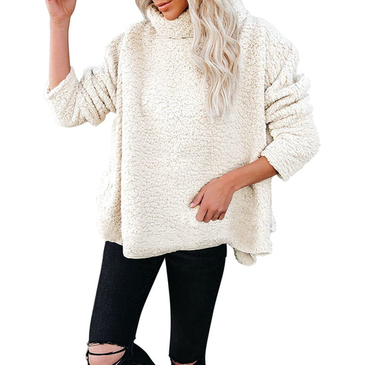 Abrigo Suelto de Lana Polar para Mujer - Otoño e Invierno - Image 15