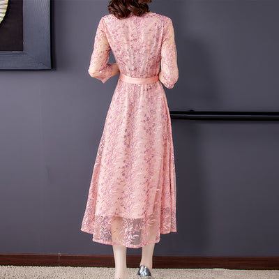 Vestido Elegante Manga 3/4 Estilo Occidental para Mujer - Diseño Rejuvenecedor - Image 6