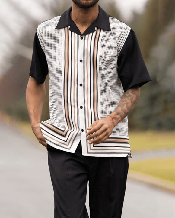 Conjunto de Camisa Casual y Pantalón para Hombre Talla Grande