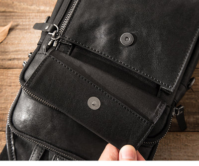 Bolsa Pecho Cuero Genuino para Hombre - Estilo Casual - Image 8
