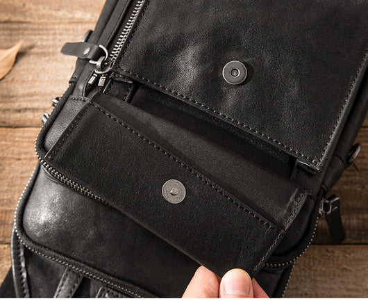 Bolsa Pecho Cuero Genuino para Hombre - Estilo Casual - Image 8