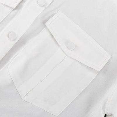 Conjunto Elegante: Blusa Manga Corta con Cuello Solapa y Falda Plisada - Image 27