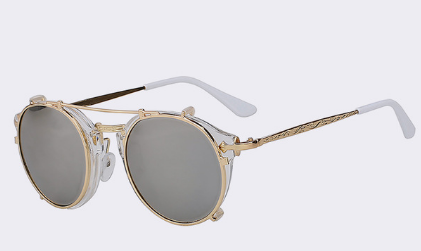 Gafas de Sol Espejo Dual con Funda - Unisex Vintage y Moderno - Image 9