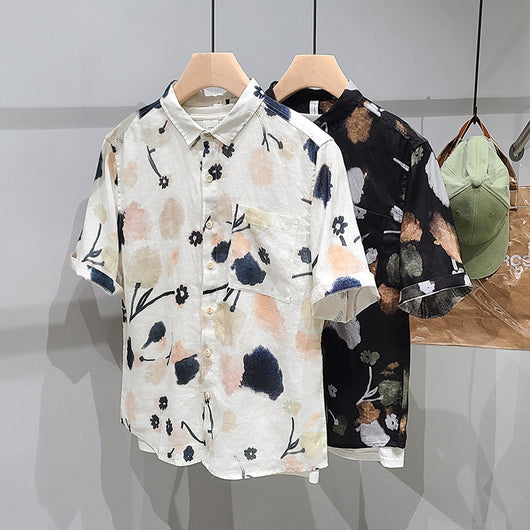 Camisa Suelta Estampado Floral para Hombre