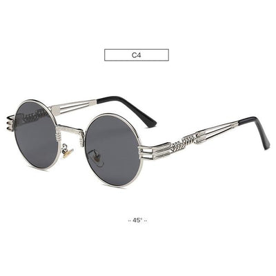 Gafas de Sol Redondas Steampunk Doradas con Cristales Espejados - Estilo Retro Vintage Unisex - Image 19