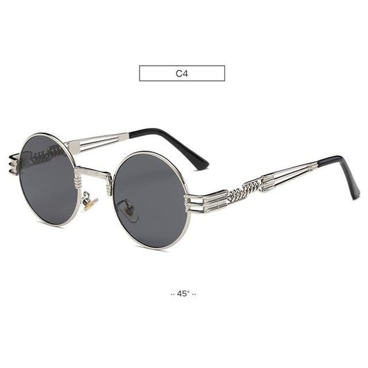 Gafas de Sol Redondas Steampunk Doradas con Cristales Espejados - Estilo Retro Vintage Unisex - Image 19