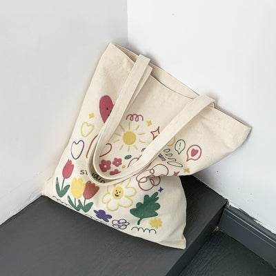 Bolsa de Lona Grande con Estampados Adorables - Capacidad Máxima - Image 6