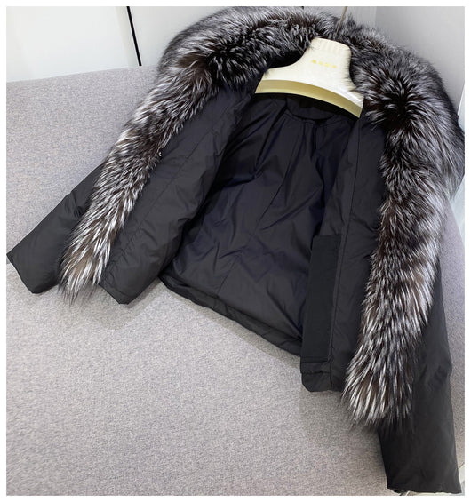 Chaqueta Corta de Plumón de Pato Blanco Premium - Image 20