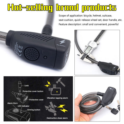 Candado de Cable con Alarma Siren para Bicicleta y Motos - Image 5