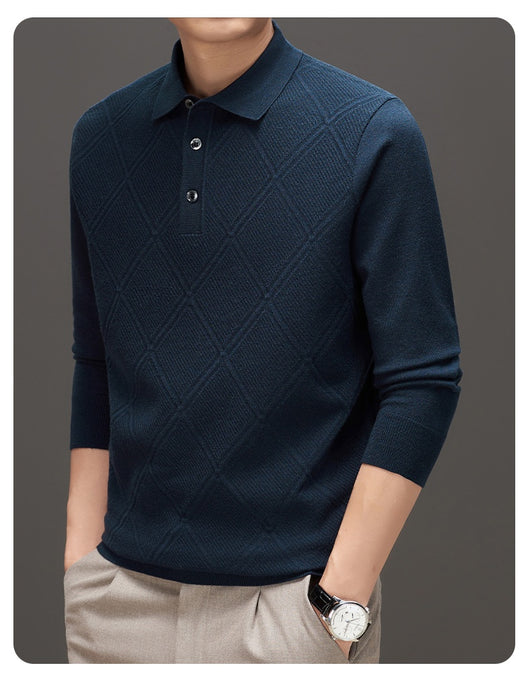 Suéter Tipo Polo de Cuello Alto Manga Larga para Hombre - Image 14