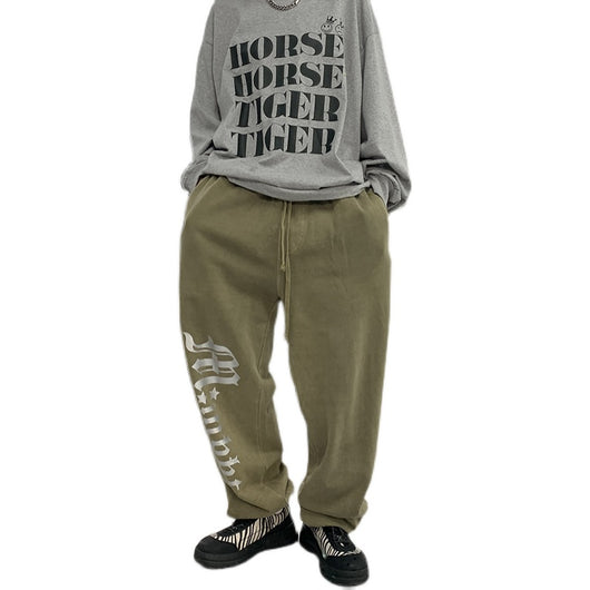 Pantalones de Chándal Vintage Desgastados con Letras - Image 7