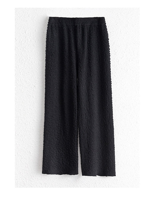 Pantalón Ancho de Lana Tejida con Caída Elegante para Mujer - Image 6