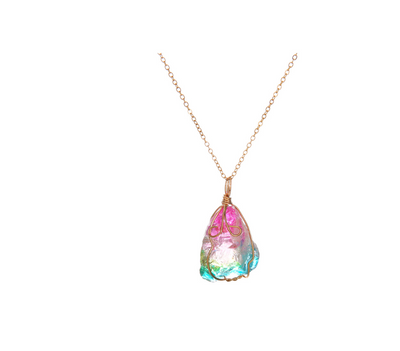 Collar de Cristal Multicolor con Siete Piedras Naturales - Colgante Transparente Envuelto - Image 6