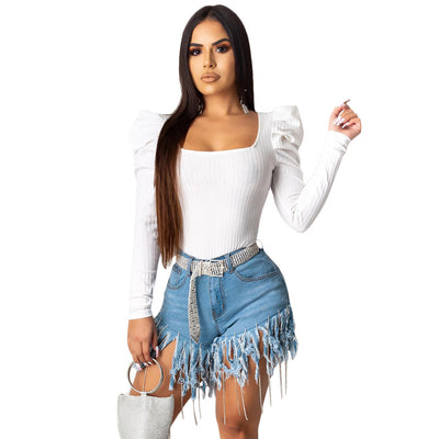Shorts de Mezclilla con Flecos - Image 2